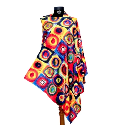 Șal din cașmir cu design abstract în culori deschise– (SLC305)