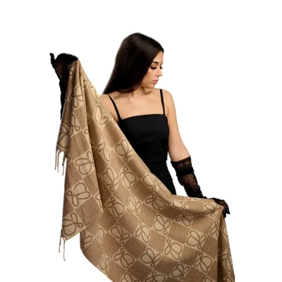 Șal Elegant din Lână și Cașmir – Model SLC213 (Crem/Bej)