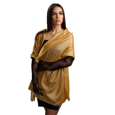 Esarfa de Matase Eleganta, EMF73  (Galben/Auriu)