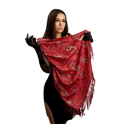 Șal Elegant din Lână și Cașmir – Model SLC224 (Rosu)