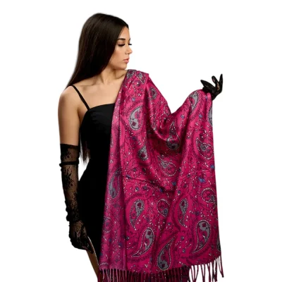 Șal Elegant din Lână și Cașmir – Model SLC223 (Roz)