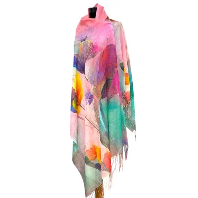Șal multicolor din mătase naturală (SLC287)
