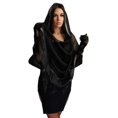 Esarfa de Matase Eleganta, EMF76 (Negru)