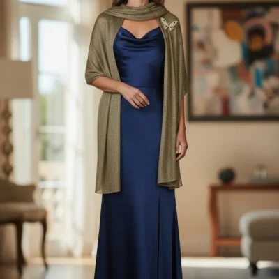 Șal din Mătase 100% Bronze Gold Elegance – EMF151