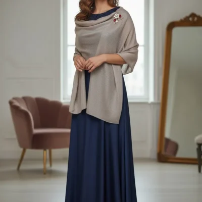 Șal din Mătase 100% Rose Beige Elegance - EMF148