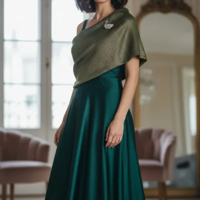 Șal din Mătase 100% Emerald Elegance - EMF144